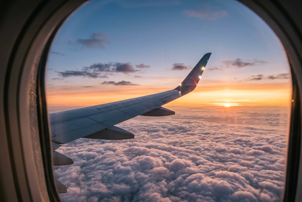 View from plane window