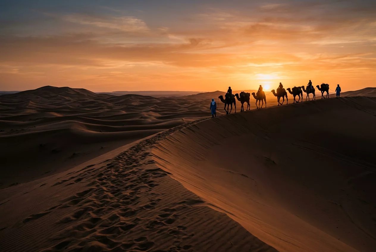 Camels in the Sahara