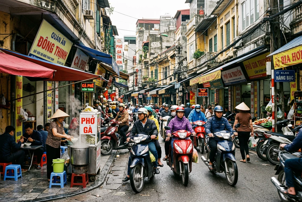 Hanoi Old Quarter Street Life